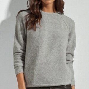 Theory Cynth B Boucle asymmetrical zip sweater grey women's size M